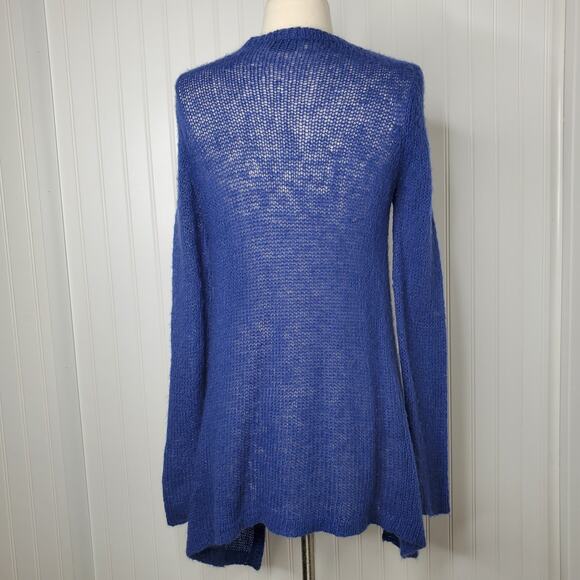 Wooden Ships Women's Mohair Wool Waterfall Cardigan Sweater Size Small M Blue - Picture 5 of 9